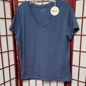 Pact French Navy V-Neck T-Shirt